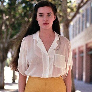 American Apparel sheer white oversized button-up